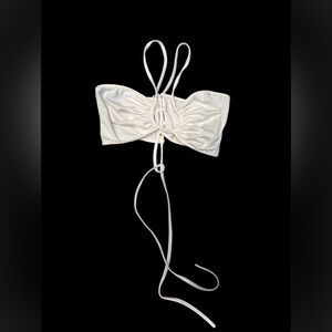 White Strappy Ruched Bandeau Top - Women's Intimates